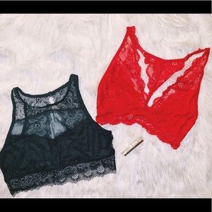 Black and Red Large Bralette